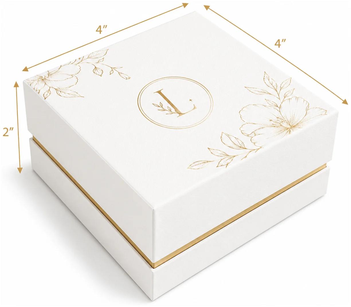 4x4x2 inch white jewellery box with 4x4x2 inch dimensions by Boxwaale