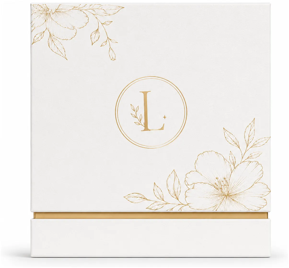 Front Angle of 4x4x2 inch white jewellery box by Boxwaale