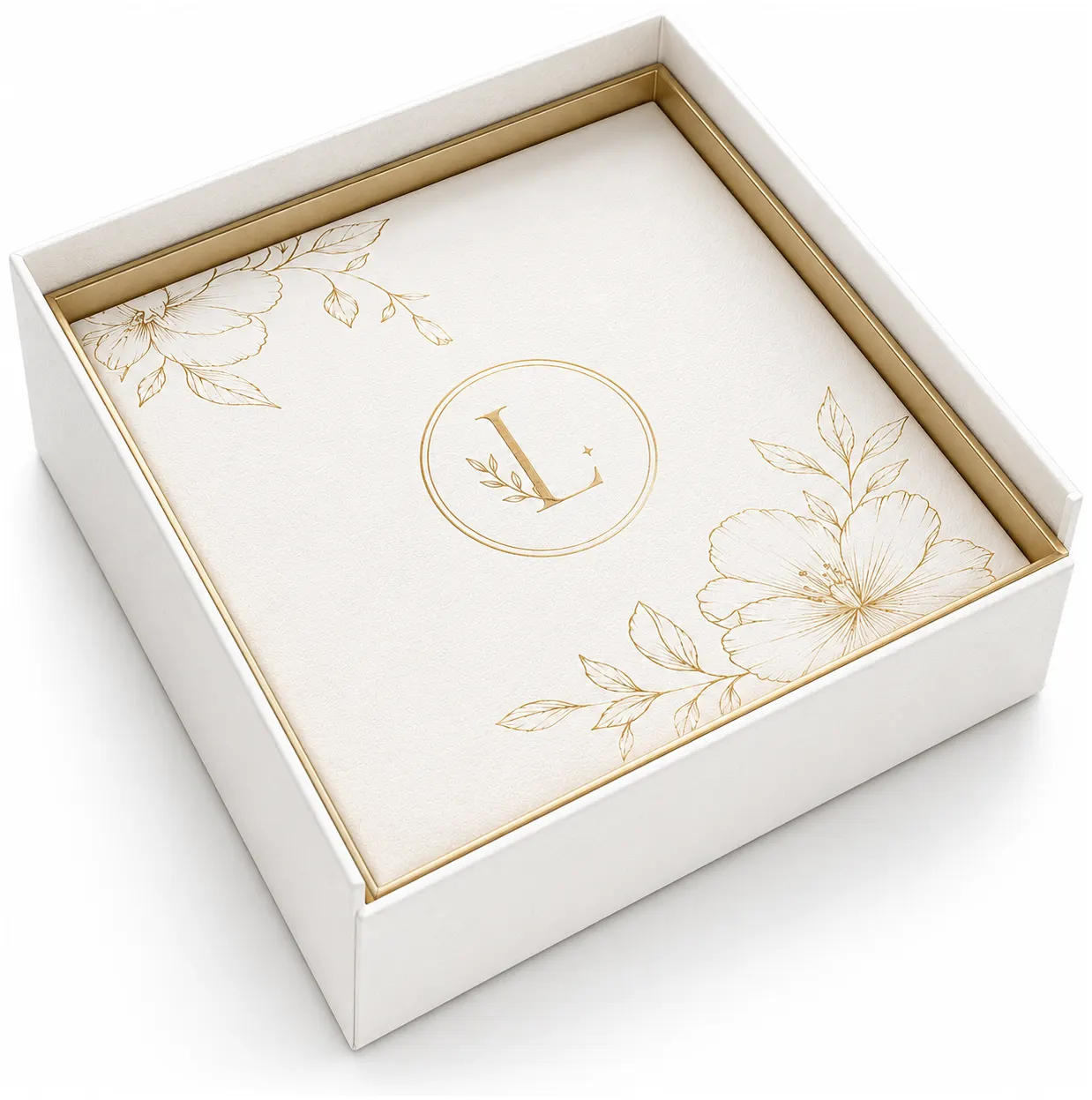 Open Interior of 4x4x2 inch white jewellery box by Boxwaale