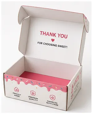 Open Interior of 8x5x3 inch printed donut box by Boxwaale