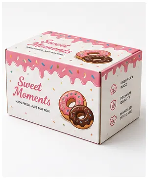 Top View of 8x5x3 inch printed donut box by Boxwaale