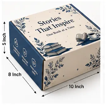 10x8x3 inch printed book subscription box with 10x8x3 inch dimensions by Boxwaale