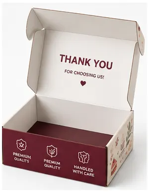Open Interior of 12x8x4 inch printed bakery gift hamper box by Boxwaale