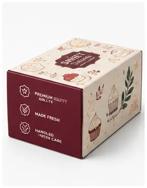 Top View of 12x8x4 inch printed bakery gift hamper box by Boxwaale