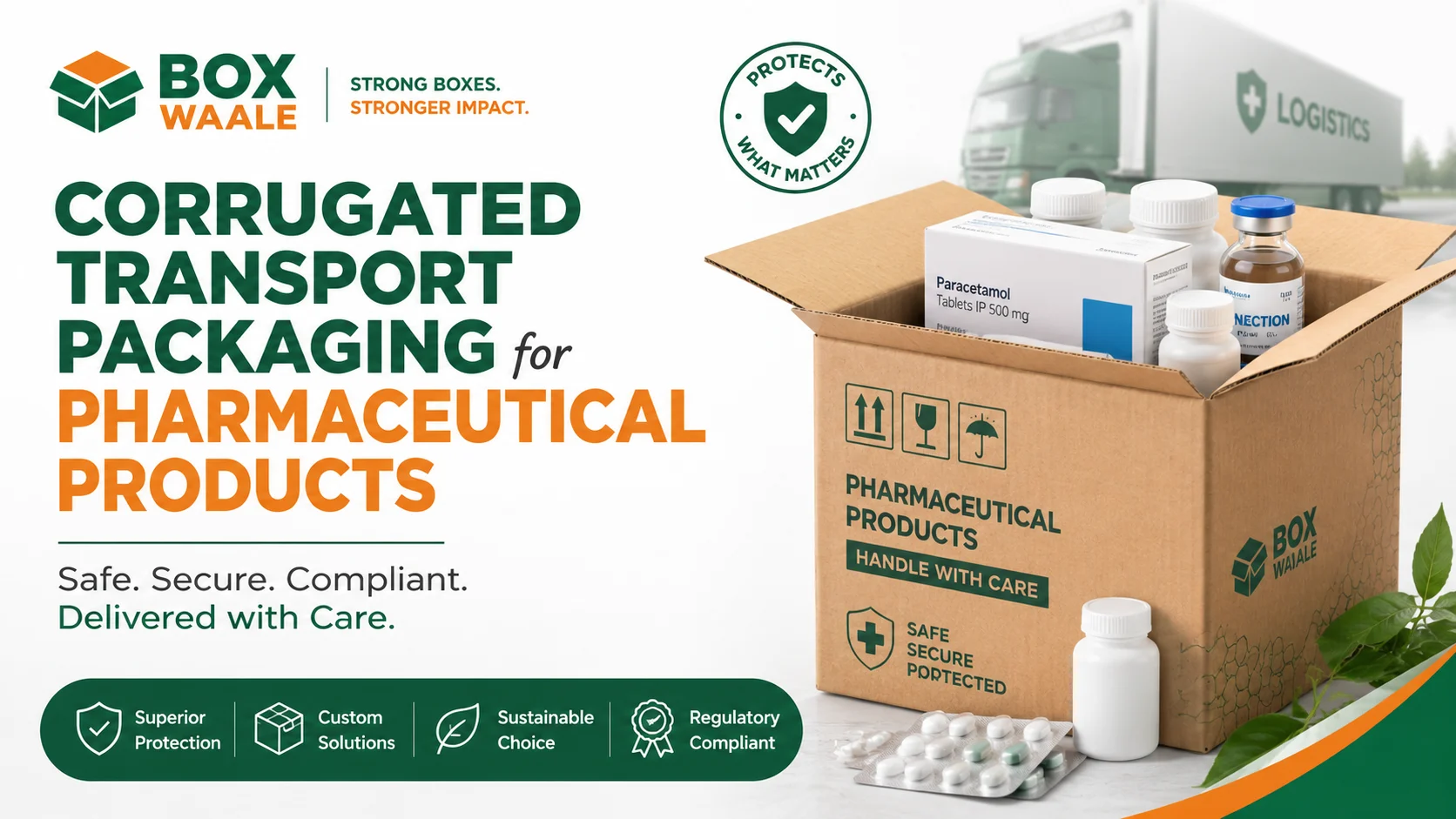 Corrugated Transport Packaging for Pharmaceutical Products Corrugated Transport Packaging for Pharmaceutical Products by Boxwaale