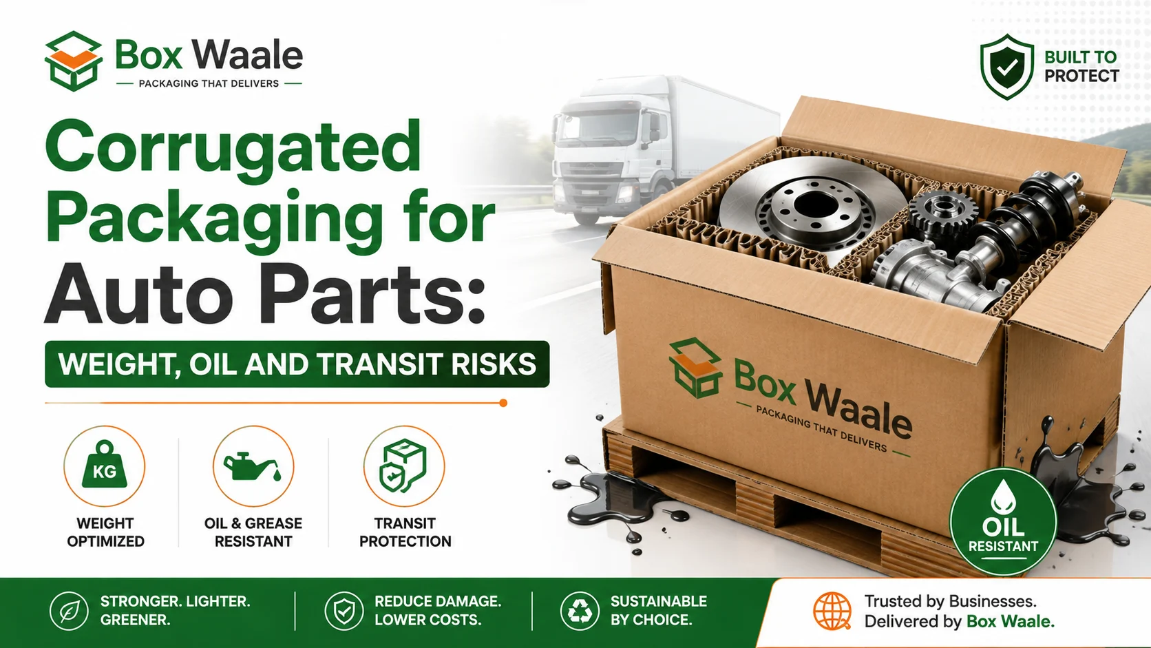 Corrugated Packaging for Auto Parts: Weight, Oil and Transit Risks Corrugated Packaging for Auto Parts: Weight, Oil and Transit Risks by Boxwaale
