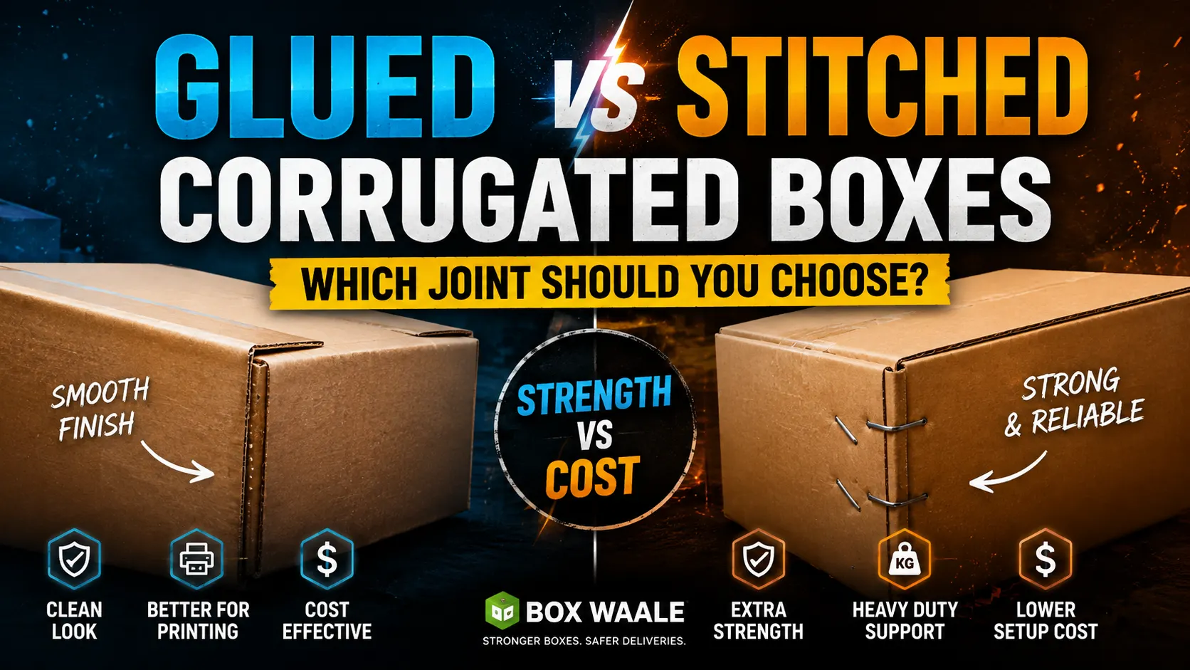 Glued vs Stitched Corrugated Boxes: Which Joint Should You Choose? by Boxwaale