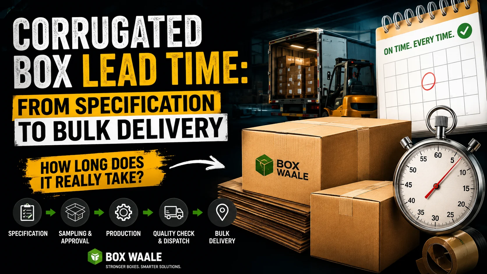 Corrugated Box Lead Time: From Specification to Bulk Delivery Corrugated Box Lead Time: From Specification to Bulk Delivery by Boxwaale