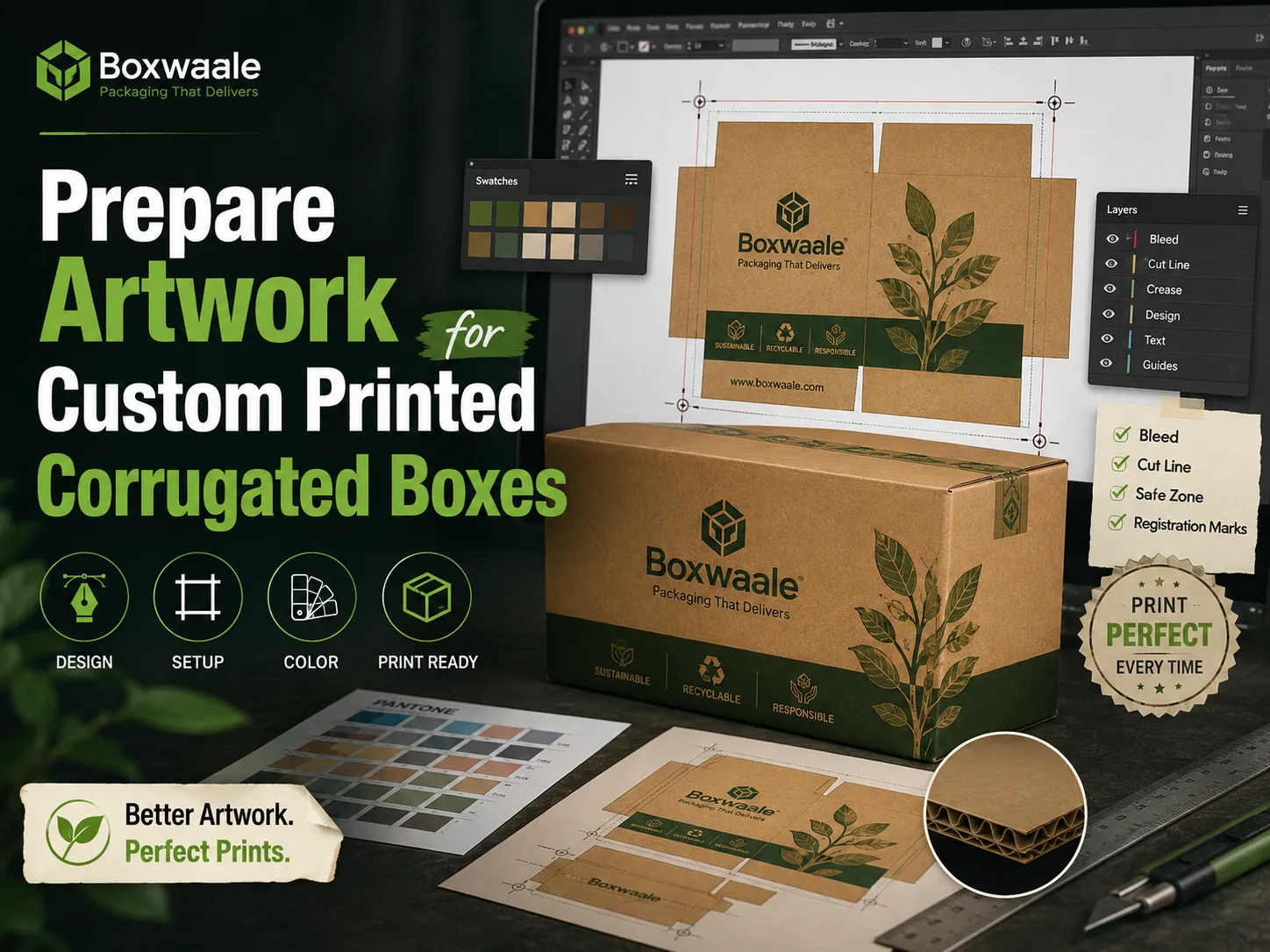 How to Prepare Artwork for Custom Printed Corrugated Boxes by Boxwaale