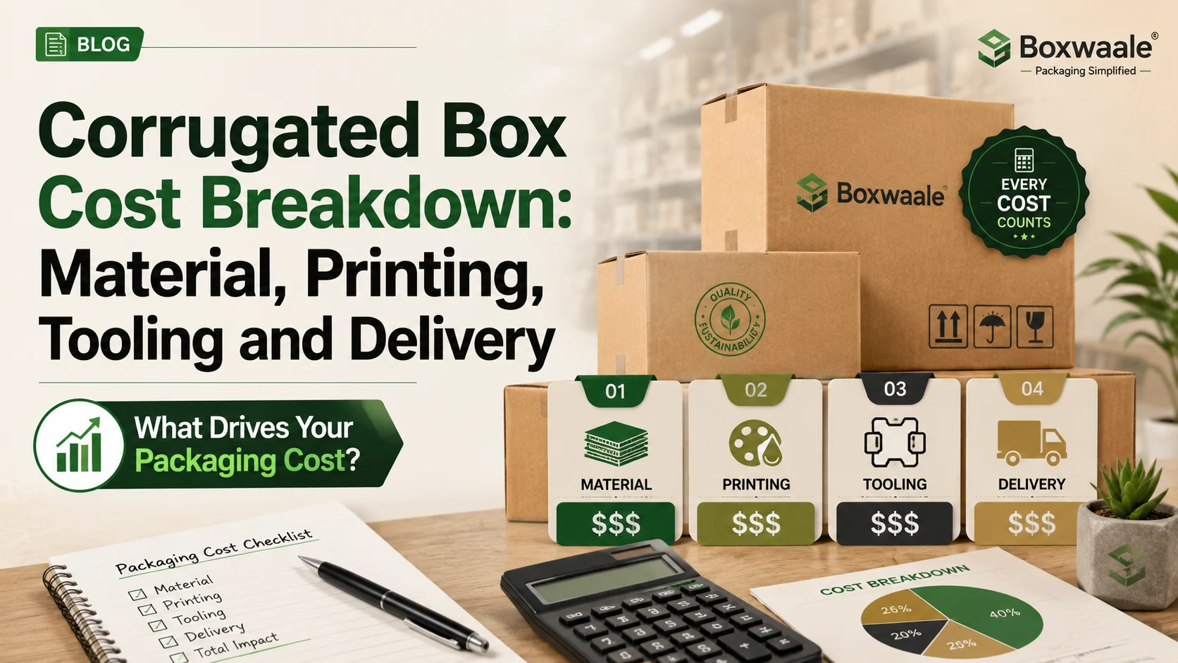 Corrugated Box Cost Breakdown: Material, Printing, Tooling and Delivery Corrugated Box Cost Breakdown: Material, Printing, Tooling and Delivery by Boxwaale