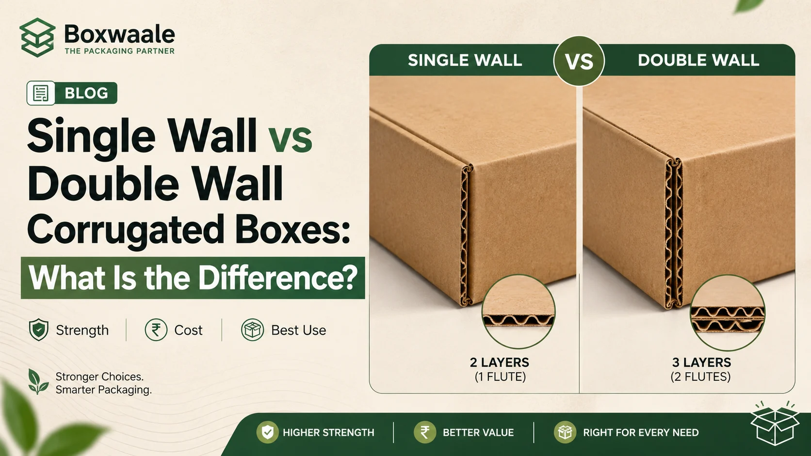 Single Wall vs Double Wall Corrugated Boxes: What Is the Difference? by Boxwaale