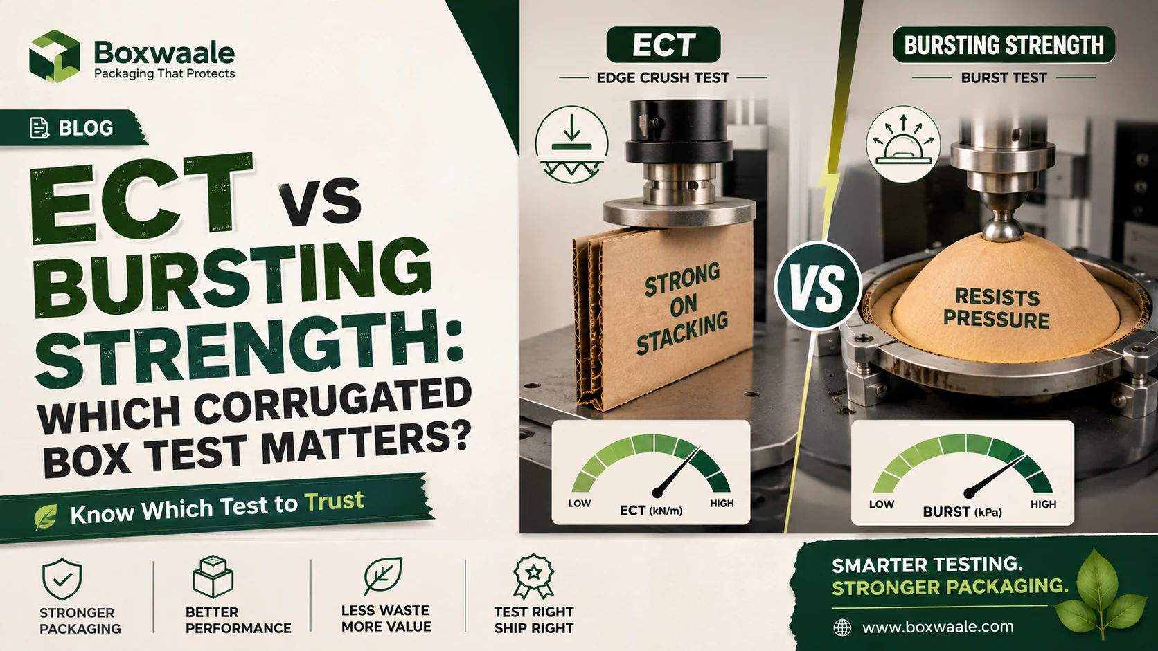 ECT vs Bursting Strength: Which Corrugated Box Test Matters? by Boxwaale