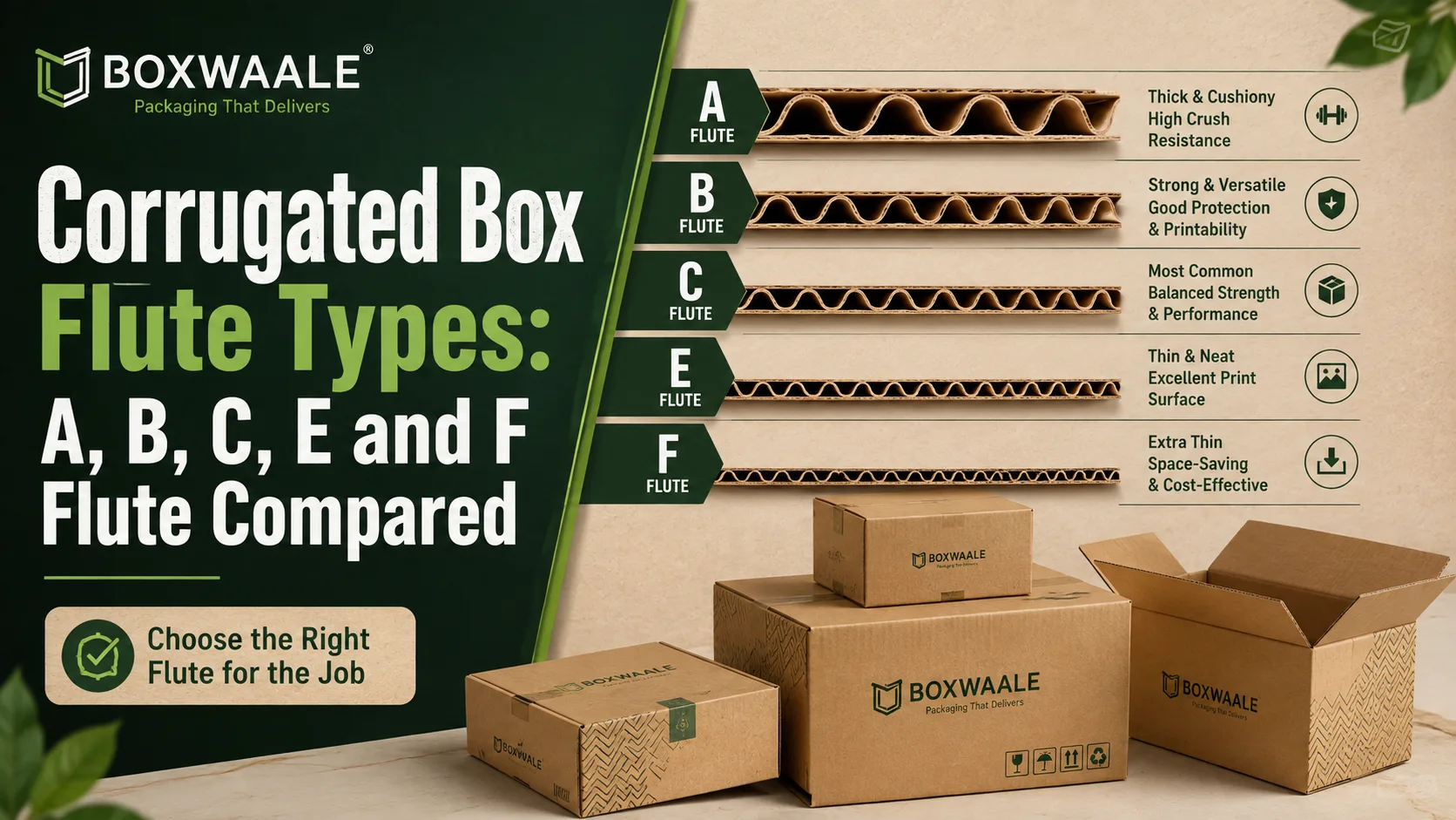 Corrugated Box Flute Types: A, B, C, E and F Flute Compared by Boxwaale