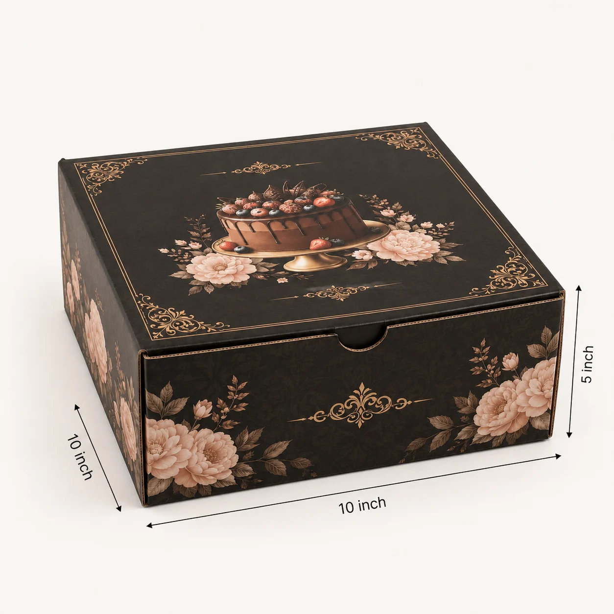 1 KG Cake Box hero view with custom multicolour brand printing