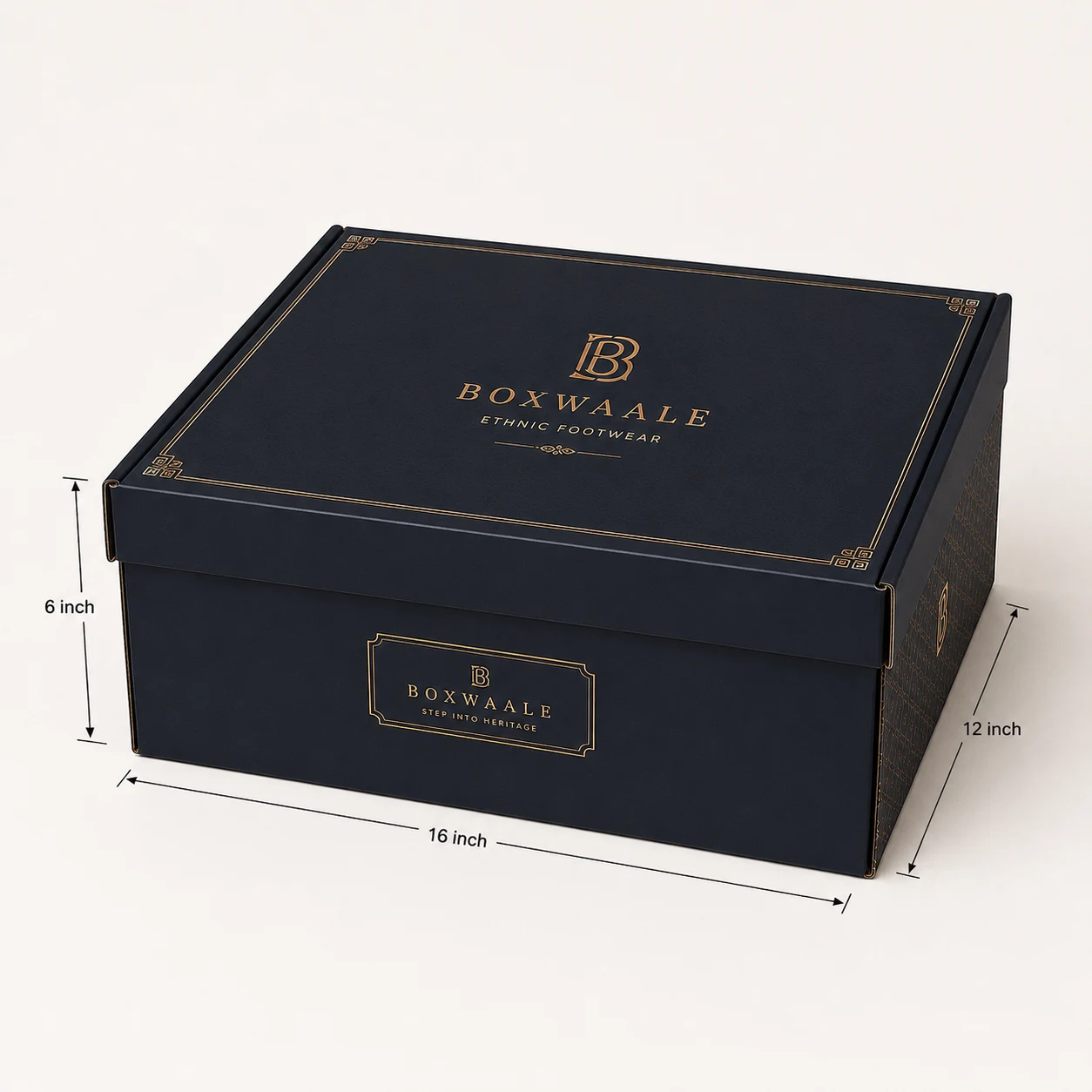 16x12x6 inch printed boot box with 16x12x6 inch dimensions by Boxwaale