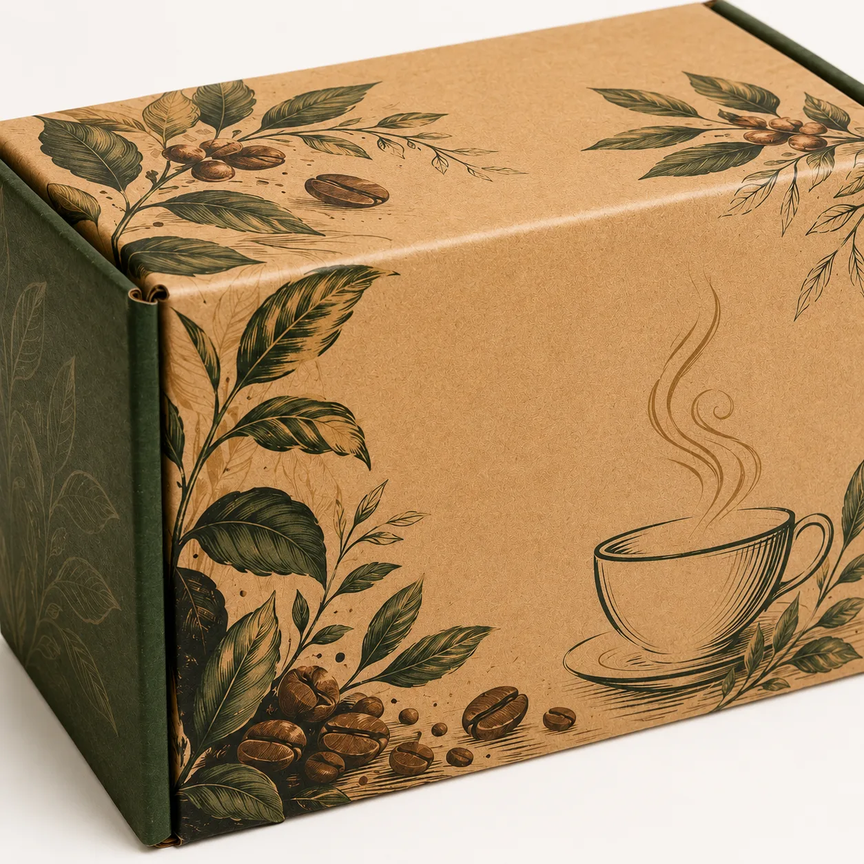 Gourmet Tea & Coffee Gift Box packed application view with custom multicolour brand printing