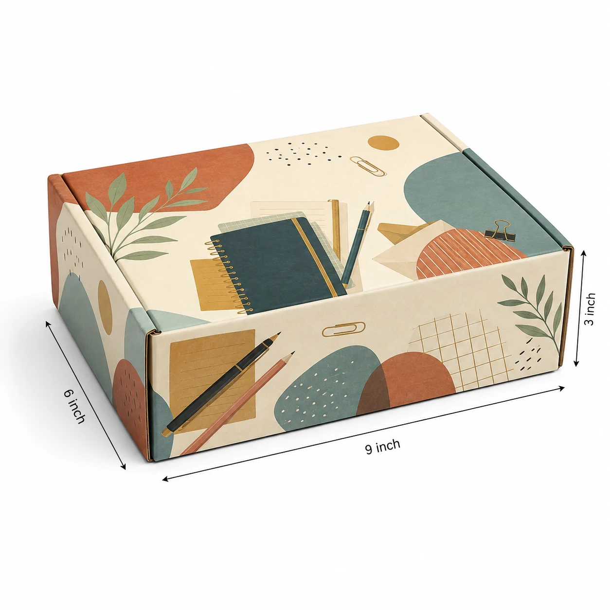 Stationery Subscription Mailer Box hero view with custom multicolour brand printing