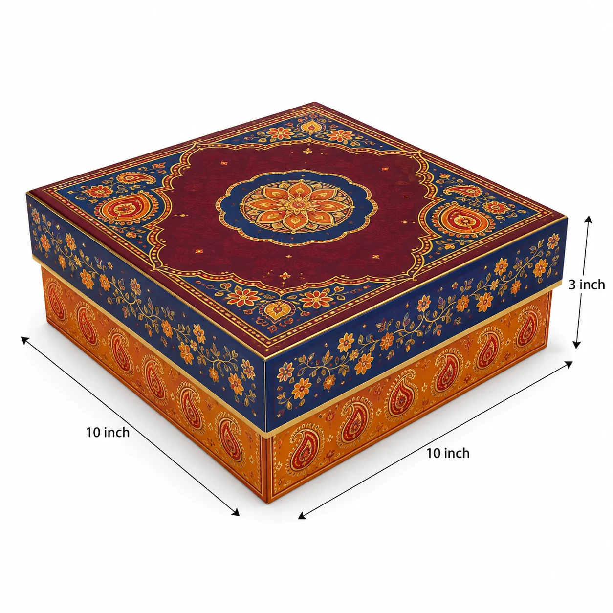 9 Inch Pizza Box hero view with custom multicolour brand printing