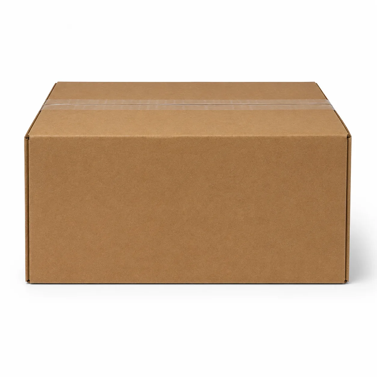 Side view of 8.75x10.75x4 inch brown corrugated shipping carton