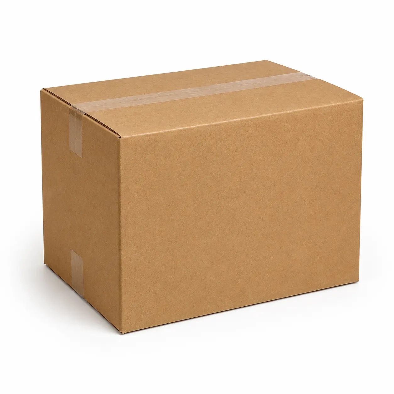 Side view of 10x13.5x7.75 inch brown corrugated shipping carton