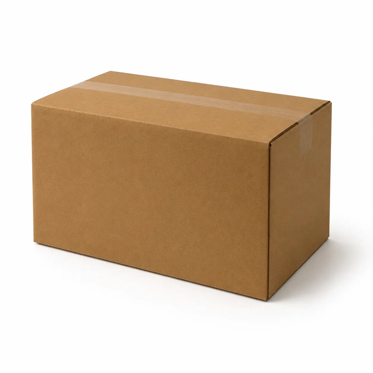 Side view of 7x11.5x6 inch brown corrugated shipping carton