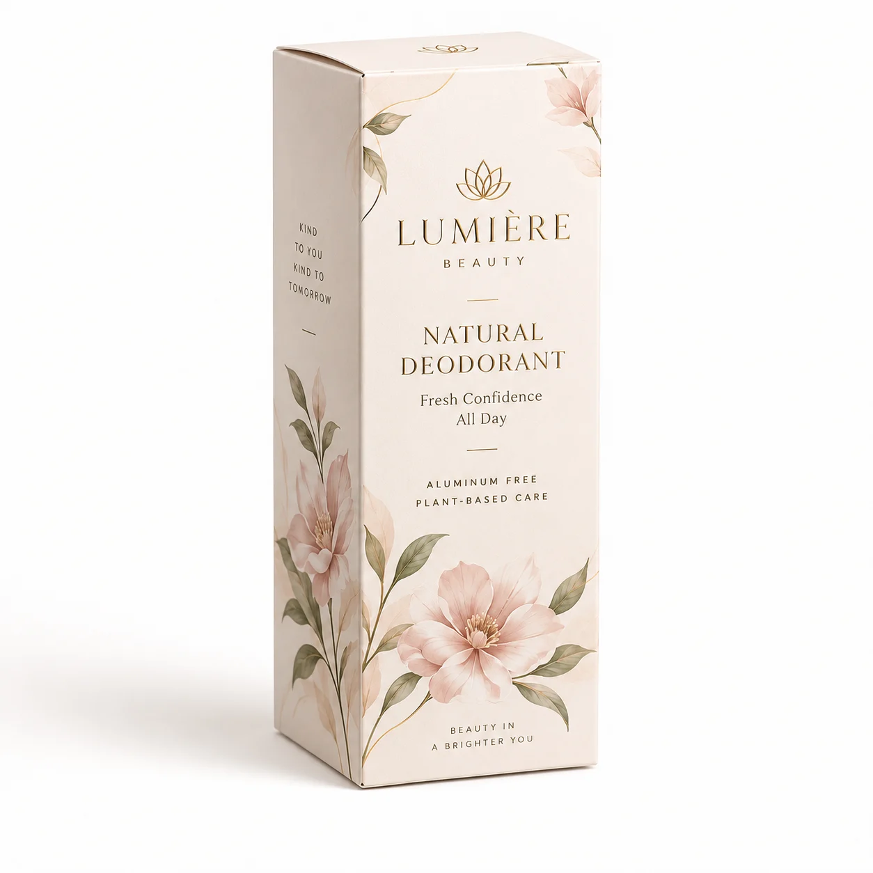 Front Angle of custom printed deodorant sheet box by Boxwaale