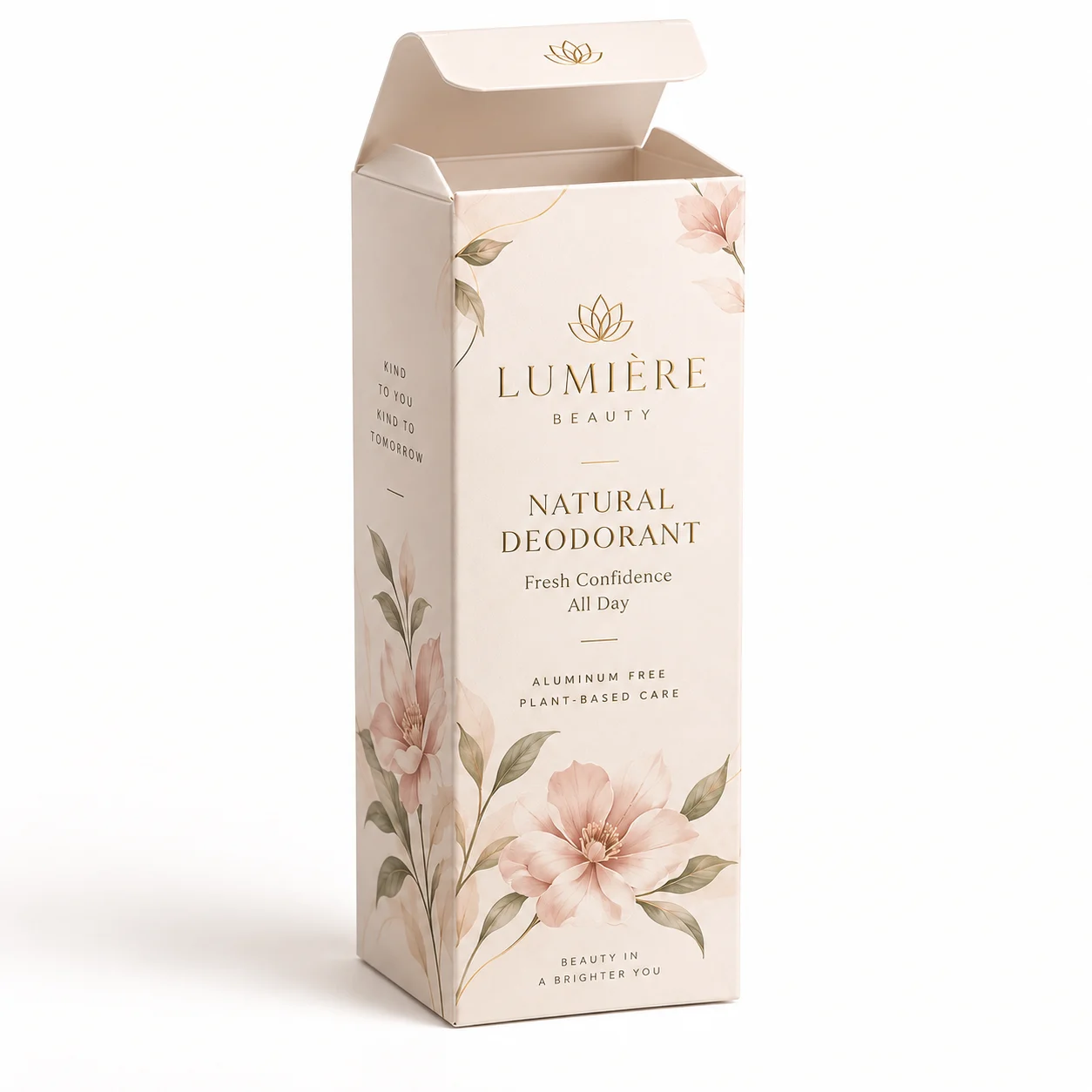 Front View of custom printed deodorant sheet box by Boxwaale