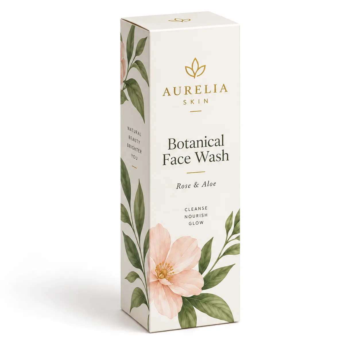 Front Angle of custom printed face wash sheet box by Boxwaale