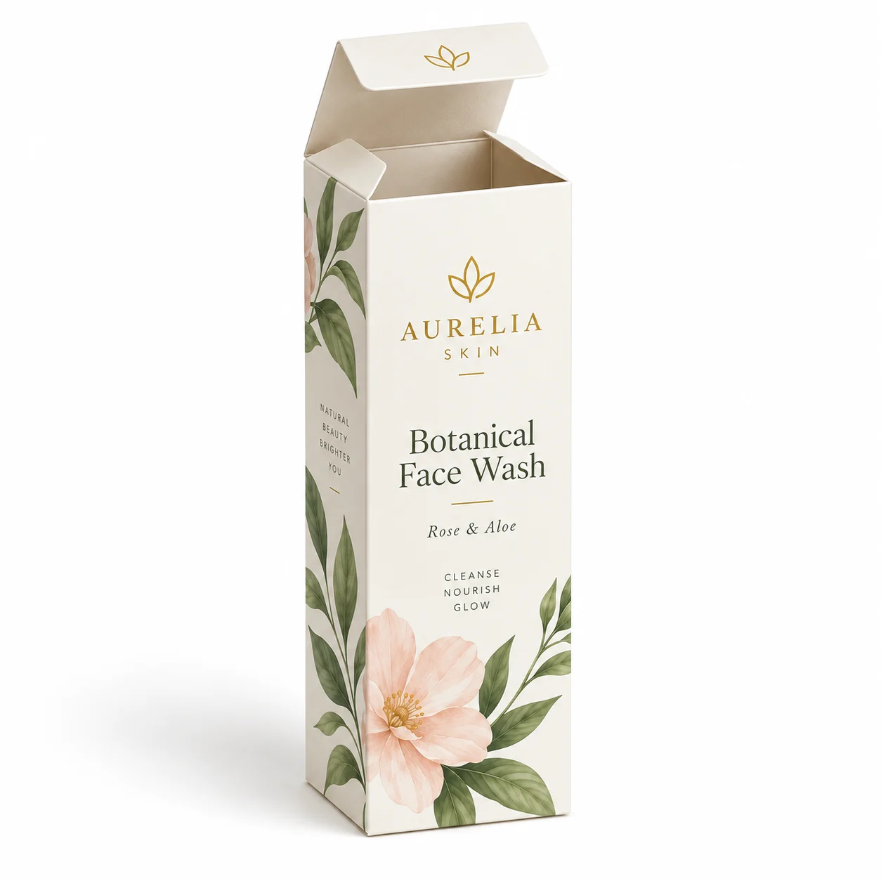 Front View of custom printed face wash sheet box by Boxwaale