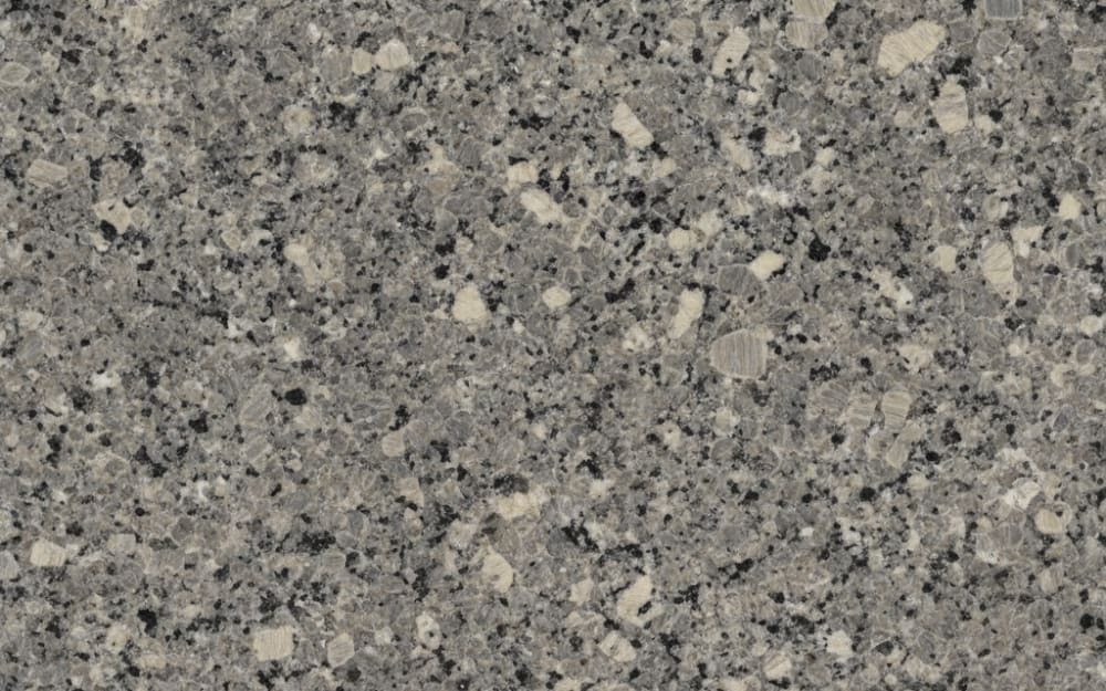 Granite Noir granite — polished slab surface showing Grey coloring. Origin: South Africa / India. Hardness: 6 Mohs. Acid sensitivity: none.