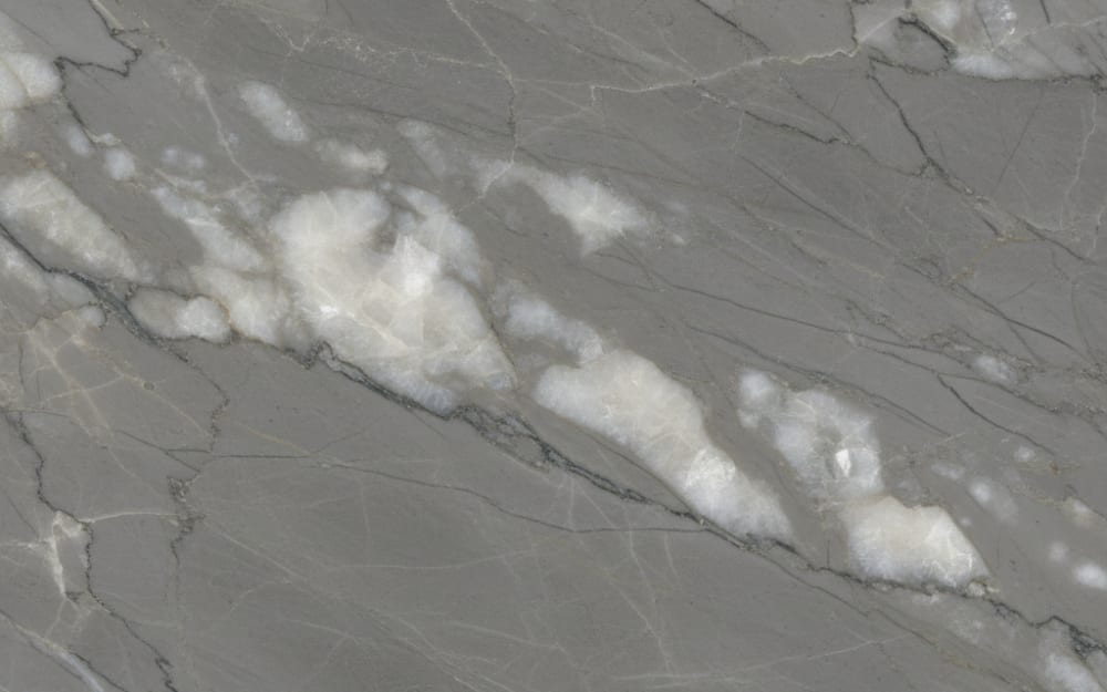 Ocean Storm marble — polished slab surface showing Blue coloring. Origin: Turkey. Hardness: 3 Mohs. Acid sensitivity: high.