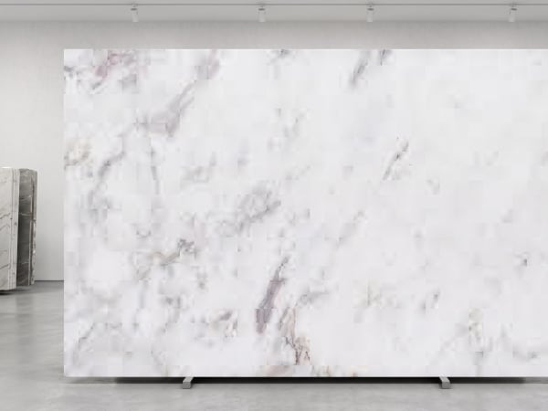 Areti White marble polished slab surface texture — White tones, quarried from Greece (Drama)