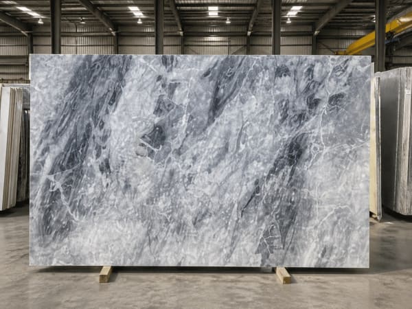 Bardiglio Nuvolato marble polished slab surface texture — Grey tones, quarried from Italy (Carrara)