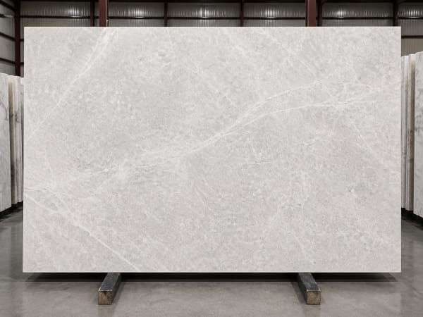 Bianco Perla marble polished slab surface texture — White tones, quarried from Italy / Greece