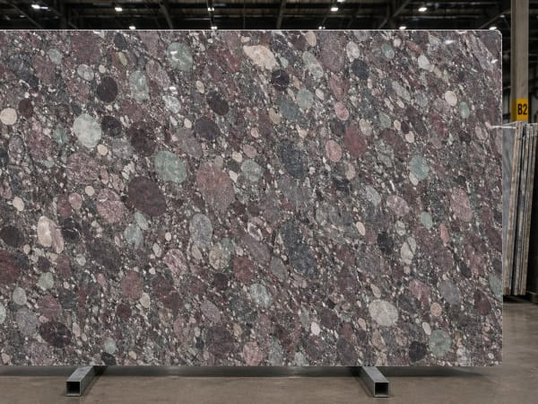 Blue Marinace granite polished slab surface texture — Blue tones, quarried from Brazil