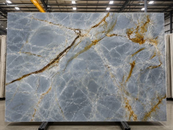 Deep Blue Quartzite quartzite polished slab surface texture — Blue tones, quarried from Brazil