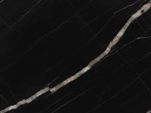 Nero Tunisi marble polished slab surface texture — Black tones, quarried from Tunisia / Italy