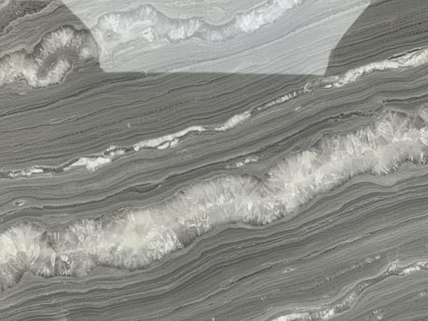 Patagonia Tourmaline quartzite polished slab surface texture — Grey tones, quarried from Brazil
