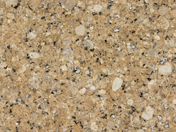 Santa Cecilia granite polished slab surface texture — Tan/Beige tones, quarried from Brazil (Espirito Santo)