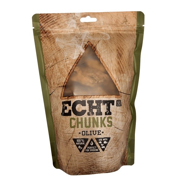 ECHT&reg; Chunks Olijf 500g &mdash; warm kruidig Mediterraans rookhout voor BBQ en kamado