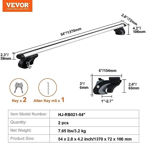 Vue 7 de Vevor Barres De Toit
