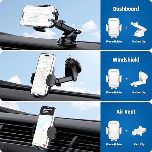 Vue 2 de Support Telephone Voiture Ventouse