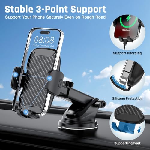 Vue 4 de Support Telephone Voiture Ventouse