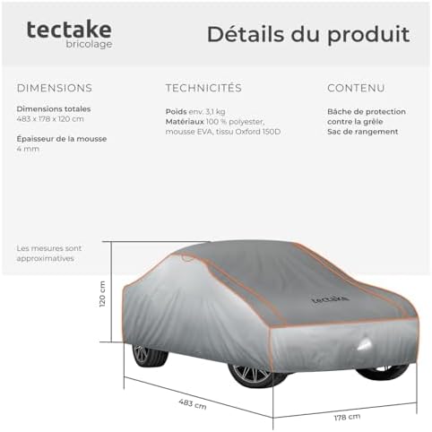 Vue 6 de Tectake Bache De Protection