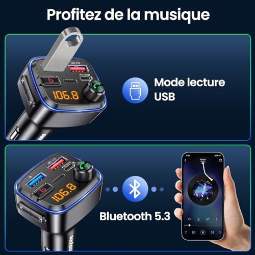 Vue 2 de Gizmovine Emetteur Bluetooth Voiture