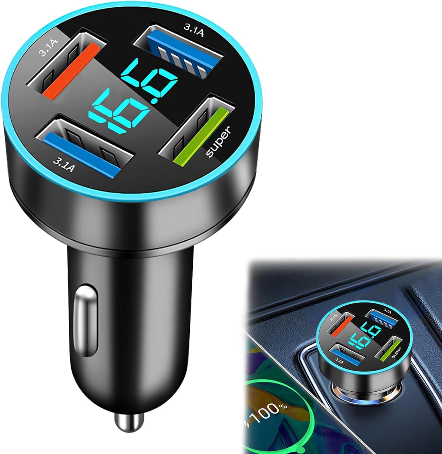 Ports Chargeur Voiture Allume