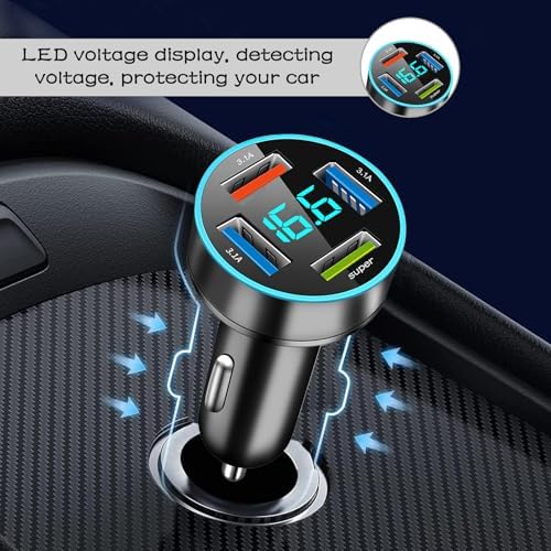 Vue 6 de Ports Chargeur Voiture Allume