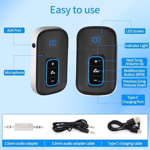 Vue 5 de Recepteur Bluetooth Voiture Adaptateur