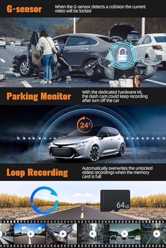 Vue 5 de Camecho Wifi Miroir Dashcam