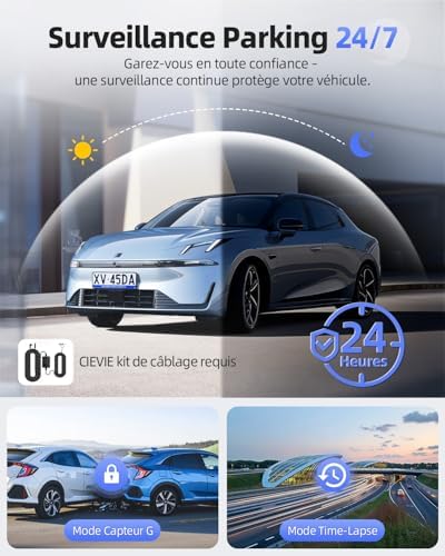 Vue 3 de Cievie Dashcam Voiture
